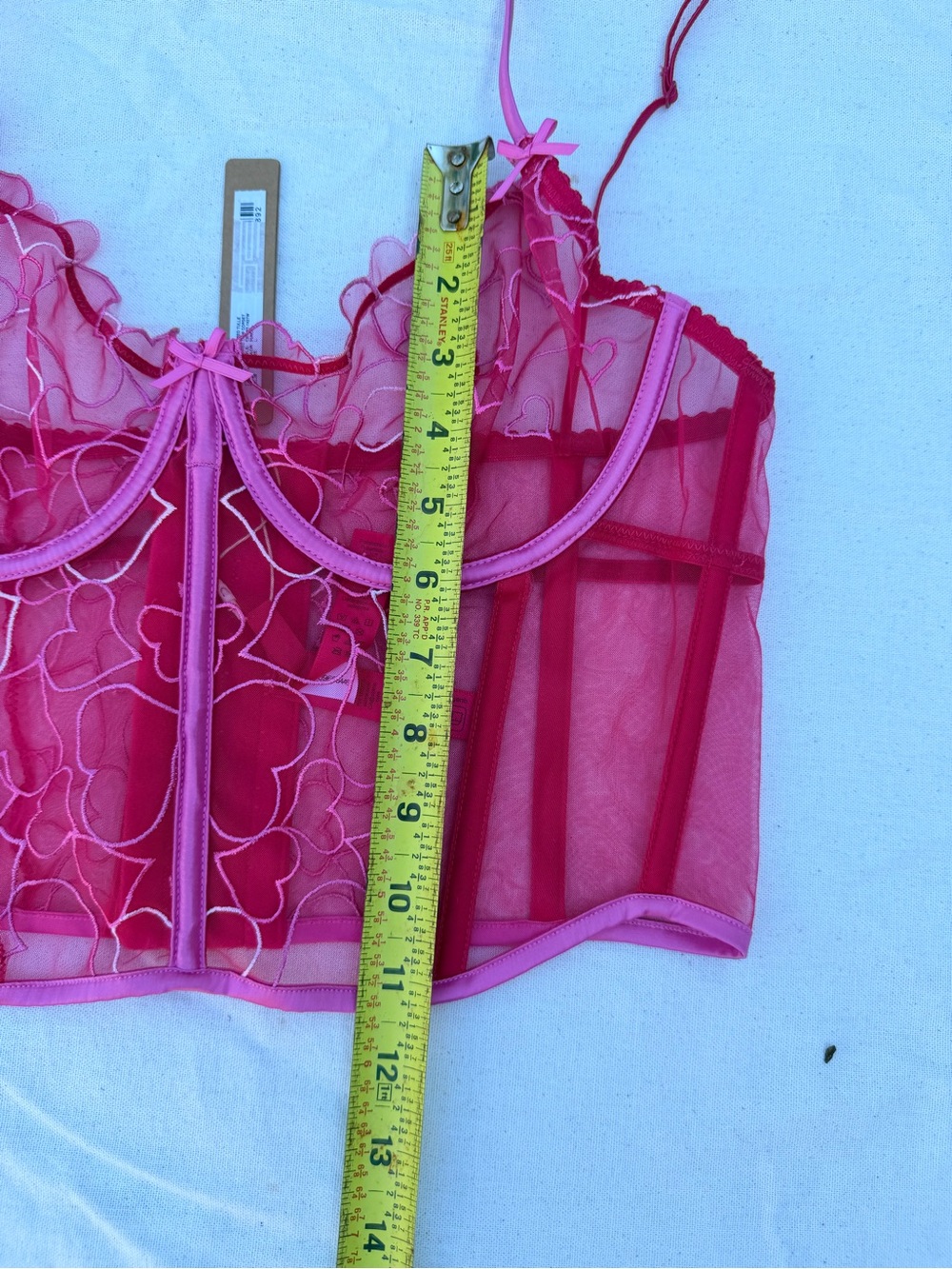 SKIMS tulle embroidered hearts Longline Bra Top - Picture 4 of 6